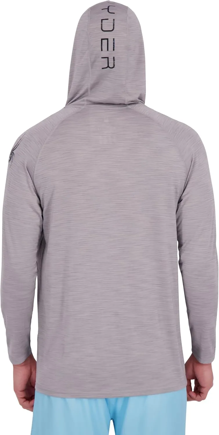 Spyder Men's Hooded Long Sleeve Rashguard  UPF 30  Quick-Dry Swim Shirt for Surfing, Hiking, Gym & Outdoor Sports