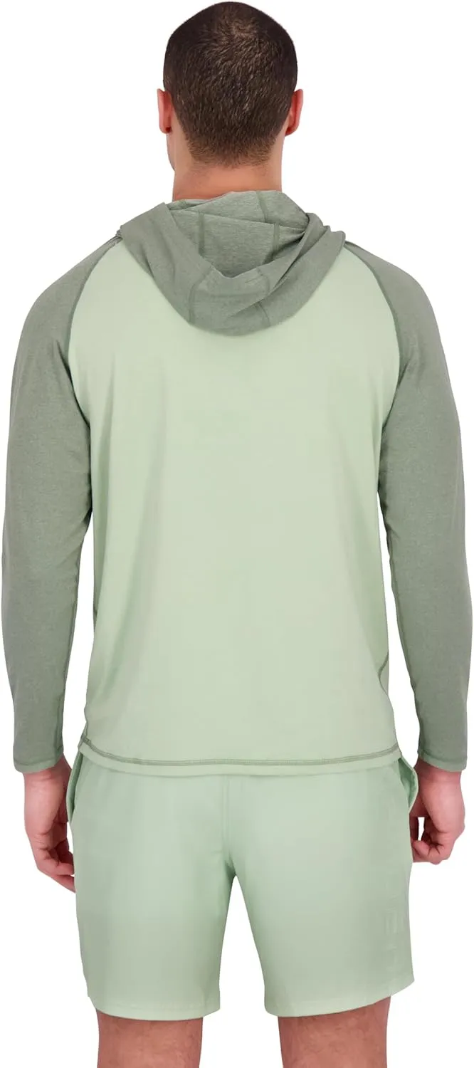 Spyder Men's Hooded Long Sleeve Rashguard  UPF 30  Quick-Dry Swim Shirt for Surfing, Hiking, Gym & Outdoor Sports