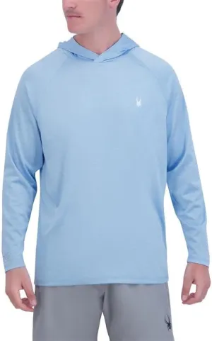 Spyder Men's Hooded Long Sleeve Rashguard  UPF 30  Quick-Dry Swim Shirt for Surfing, Hiking, Gym & Outdoor Sports