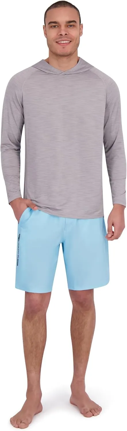 Spyder Men's Hooded Long Sleeve Rashguard  UPF 30  Quick-Dry Swim Shirt for Surfing, Hiking, Gym & Outdoor Sports