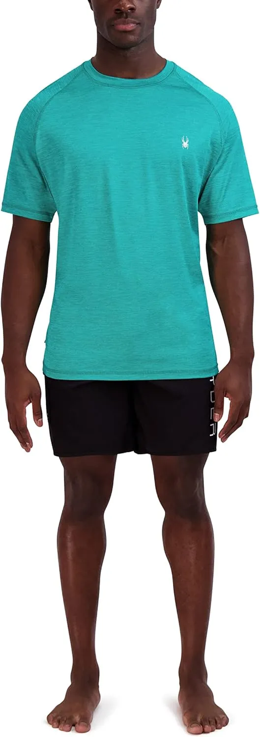 Spyder Men's Short Sleeve Rashguard  UPF , Quick-Dry, Swim Shirt, Surfing, Hiking, Workout