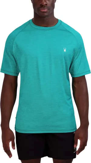Spyder Men's Short Sleeve Rashguard  UPF , Quick-Dry, Swim Shirt, Surfing, Hiking, Workout