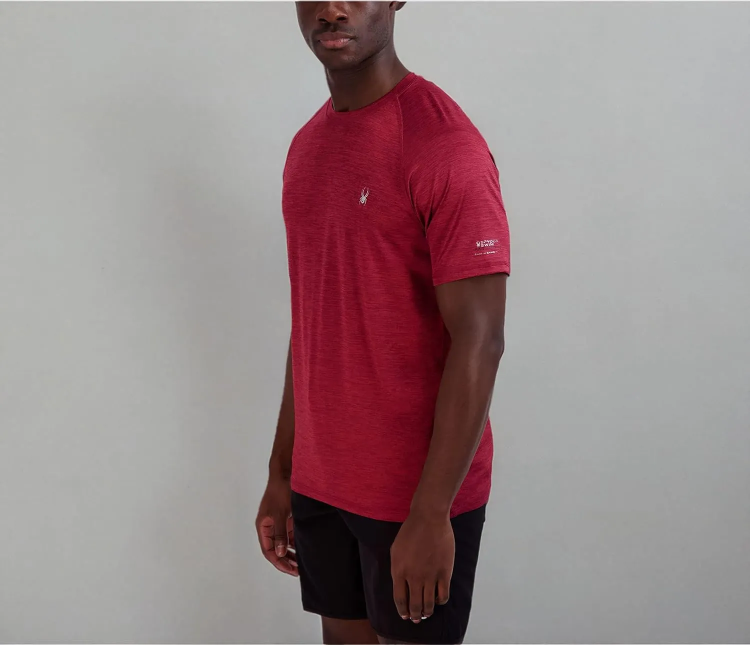 Spyder Men's Short Sleeve Rashguard  UPF , Quick-Dry, Swim Shirt, Surfing, Hiking, Workout