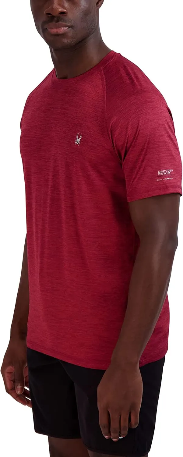 Spyder Men's Short Sleeve Rashguard  UPF , Quick-Dry, Swim Shirt, Surfing, Hiking, Workout