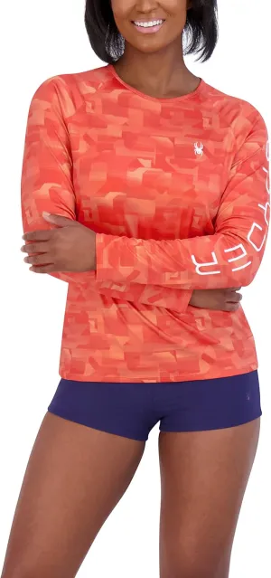 Spyder Women's Standard Long Sleeve Rashguard  Quick-Dry, UPF , Swim Shirt, Beach, Surfing, Hiking, Gym, Yoga, Corn, X-Large