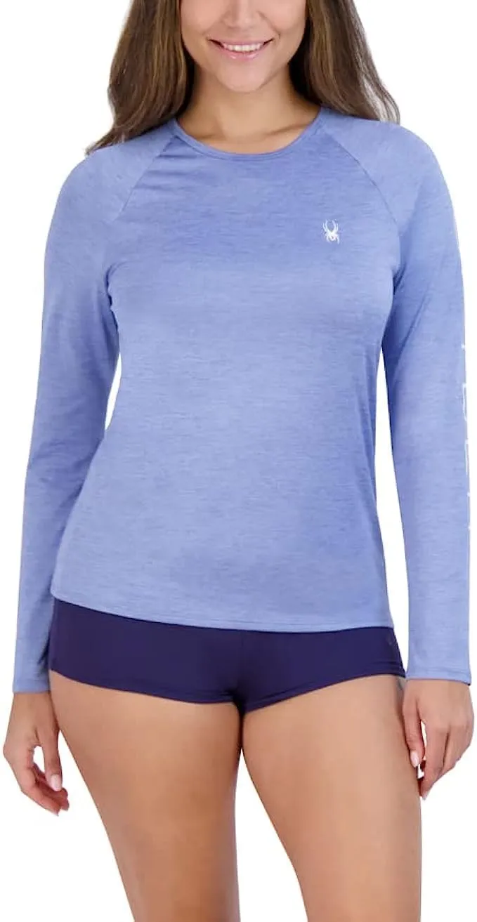 Spyder Women's Standard Long Sleeve Rashguard  Quick-Dry, UPF , Swim Shirt, Beach, Surfing, Hiking, Gym, Yoga, Lavender, Large