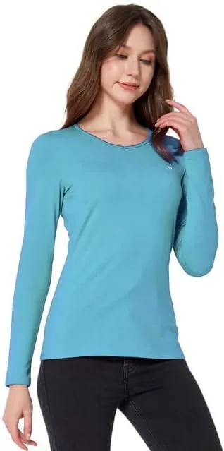 SSLR 2 Pack Women's Thermal Tops, Thermal Underwear for Women Long Sleeve Tee Shirts Basic Layering V Neck Fleece