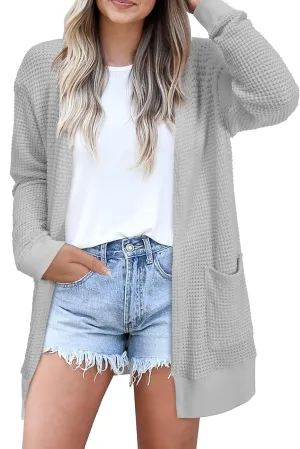 STYLEWORD Women's Fashion Cardigan Sweater Lightweight Open Front Long Casual Beach Kimonos Outfits with Pockets