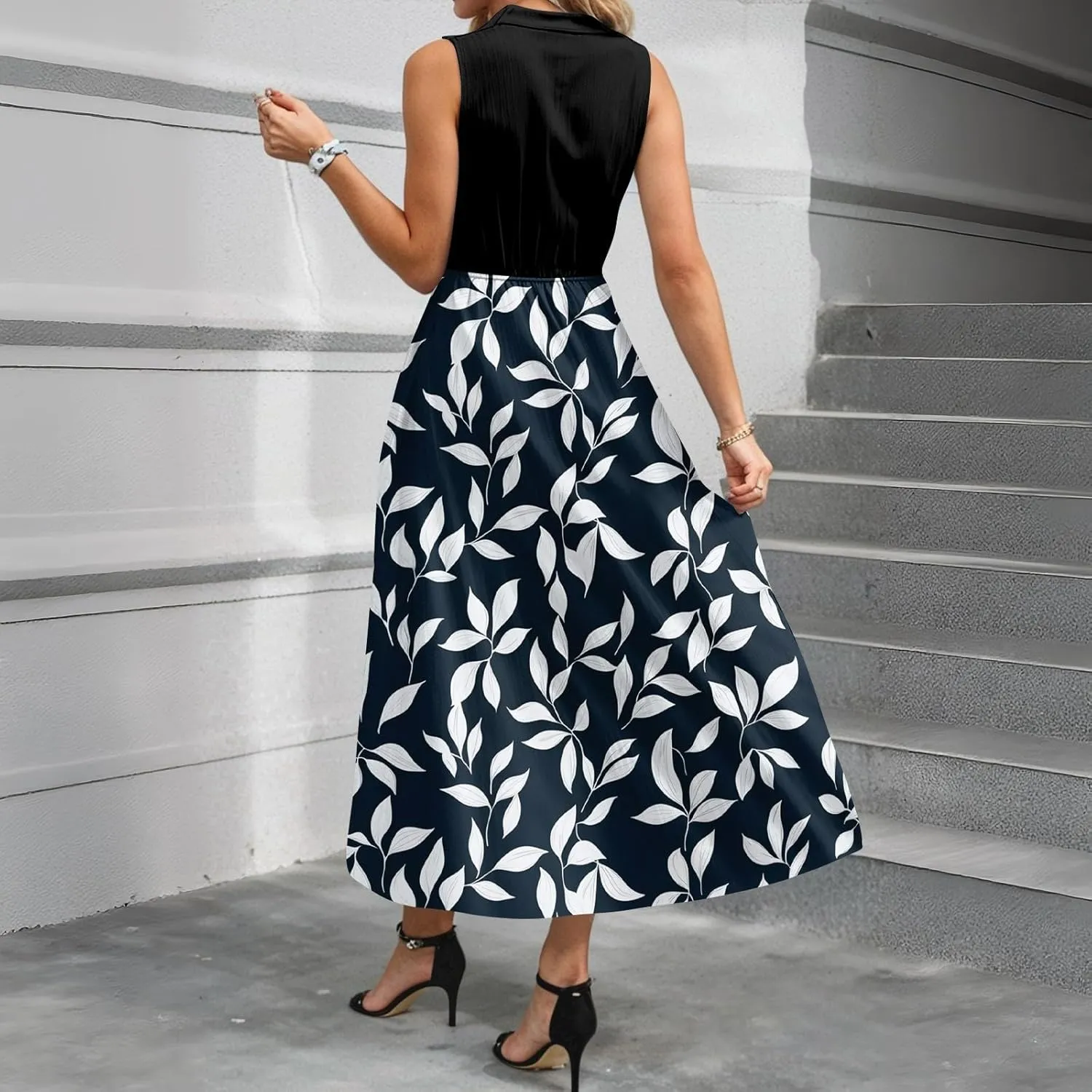 Summer Dresses for Women Casual Sleeveless Dresses Beach Flowy V Neck Tank Sundresses 2025 Fashion Holiday Dresses