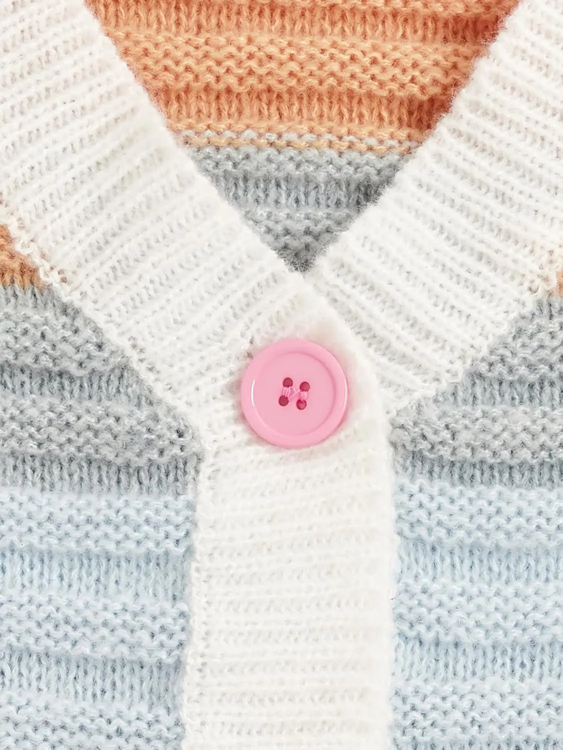 SweatyRocks Women's Color Block V Neck Button Front Knit Cardigan Sweater Outerwear