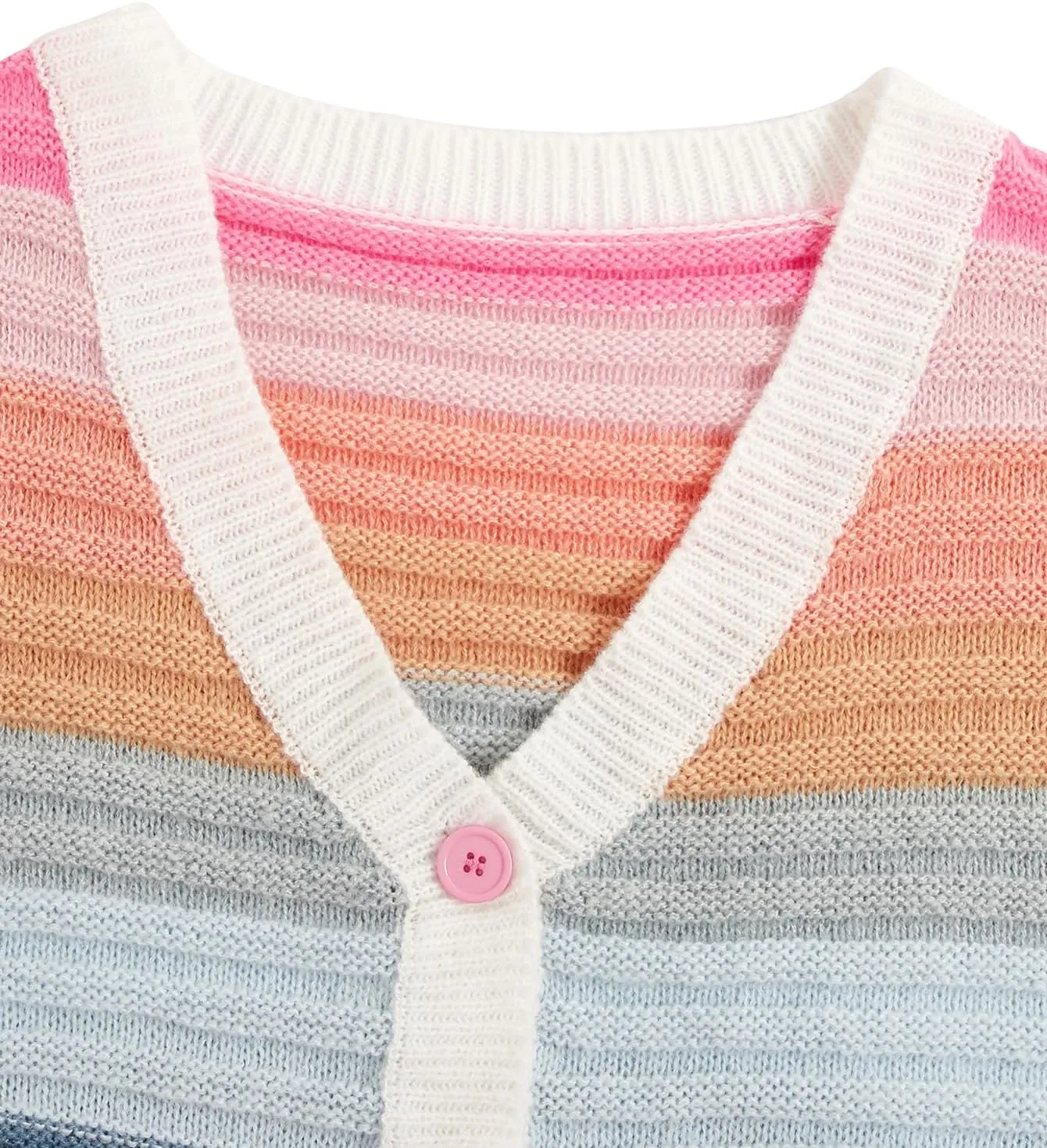 SweatyRocks Women's Color Block V Neck Button Front Knit Cardigan Sweater Outerwear