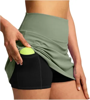 Tennis Skirts for Women High Waisted Athletic Workout Skort Summer Flowy Lightweight Tennis Golf Skirt with Pockets Cool Birthday Gifts for Women A14Ag, XXL