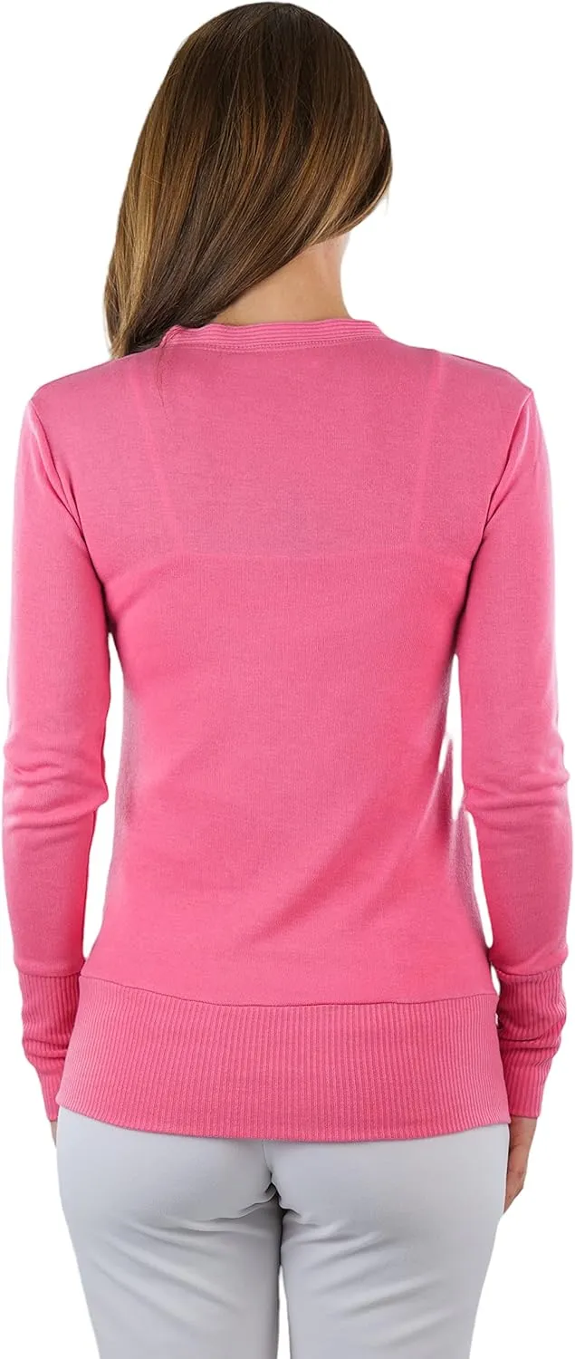 ToBeInStyle Women's Mixed Knit Long Sleeve V-Neck Button Front Cardigan Sweater