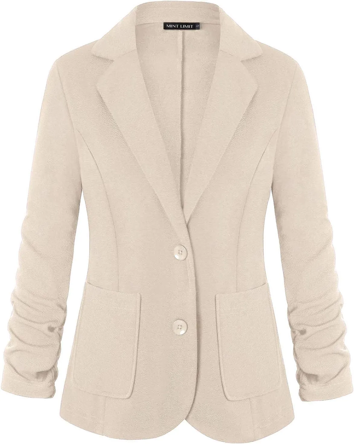Unifizz Womens Casual Work Office Blazer Pockets Buttons Suit Jacket 3/4 Sleeve