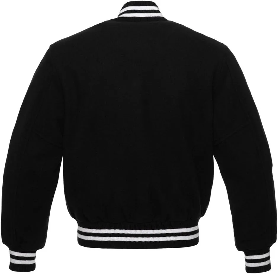 Varsity Letterman Baseball Retro Wool and Genuine Leather Sleeves Vintage Bomber Style Varsity Jacket