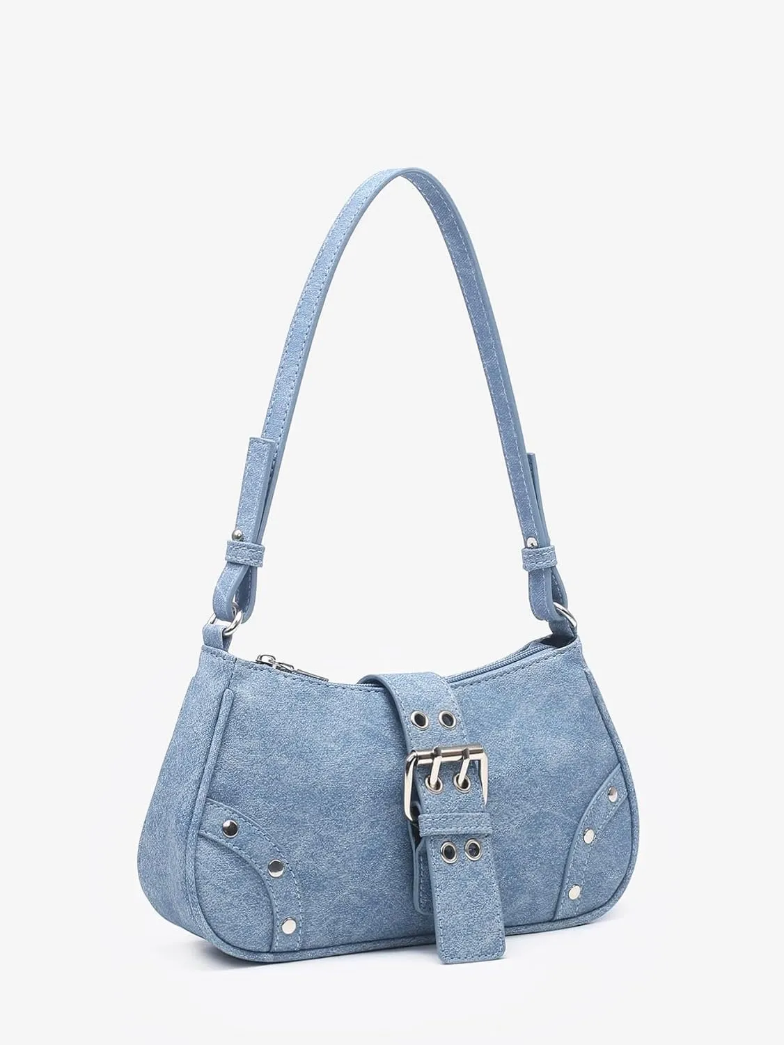 Verdusa Women's PU Leather Punk Rivet Shoulder Bags Vintage Handbag Purses