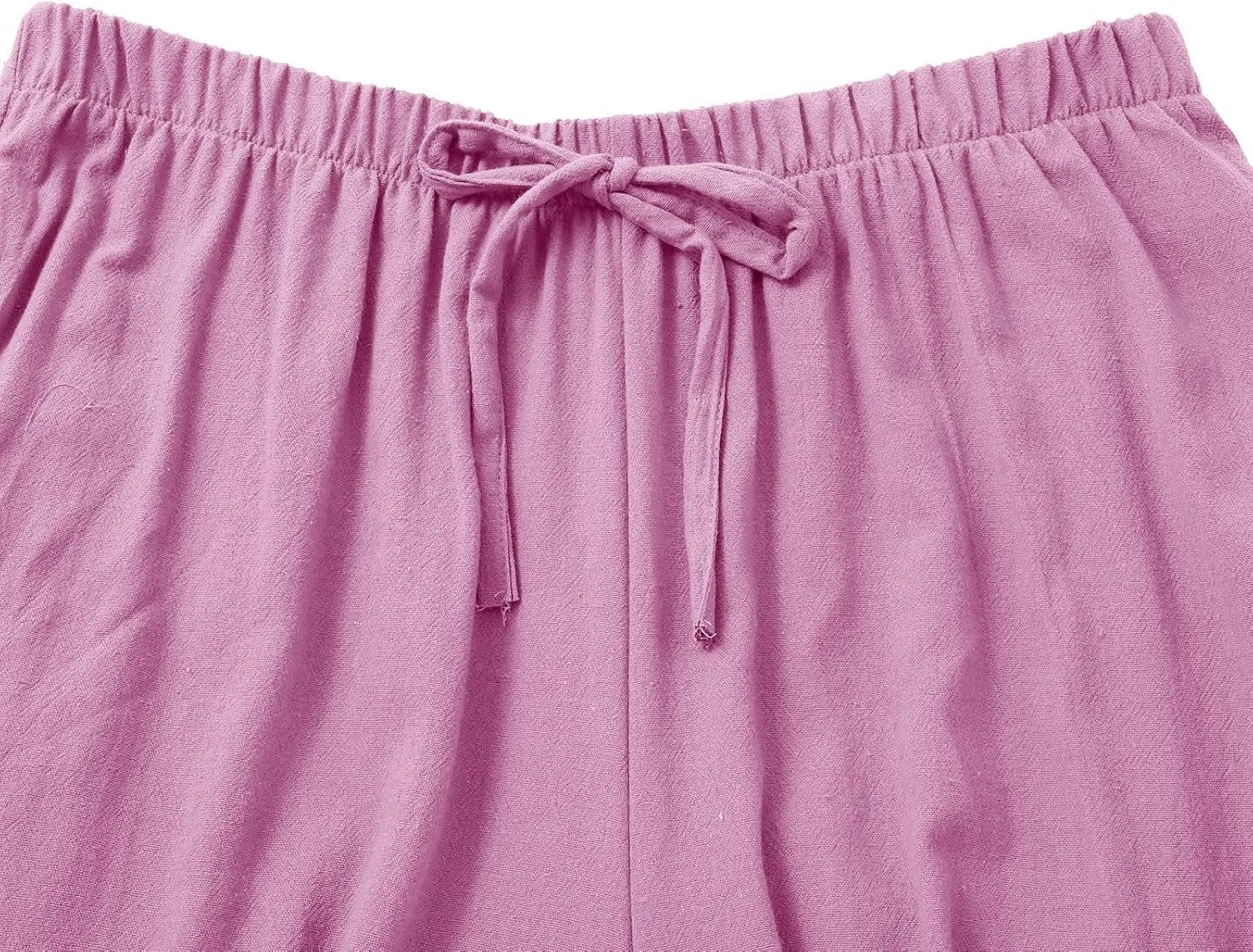 Wide Leg Linen Pants for Women Casual Drawstring High Waisted Palazzo Pants Lightweight Summer Flowy Beach Trousers