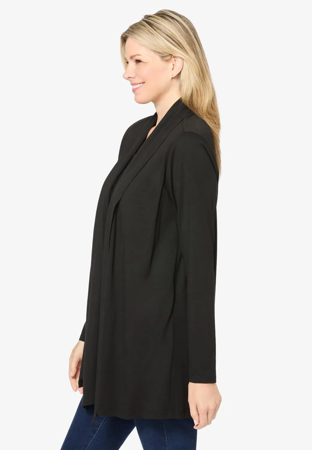 Woman Within Plus Size 2-Fer Cardigan & Lace Tunic
