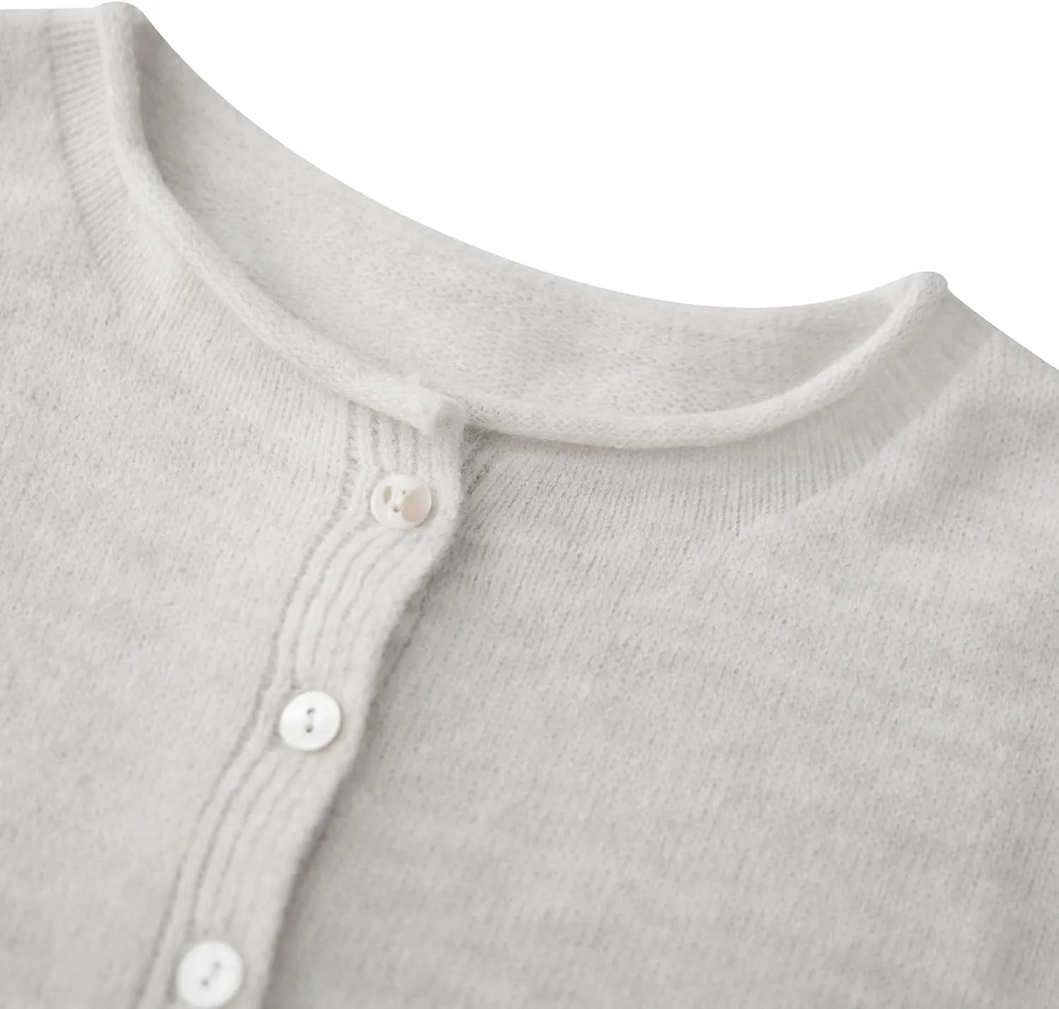 Women Casual Cardigan Sweater Lightweight Loose Crewneck Button Down Long Sleeve Basic Knit Tops