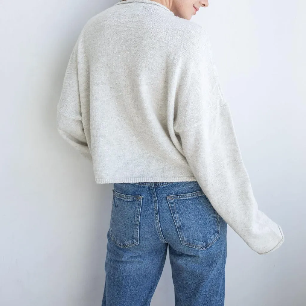 Women Casual Cardigan Sweater Lightweight Loose Crewneck Button Down Long Sleeve Basic Knit Tops