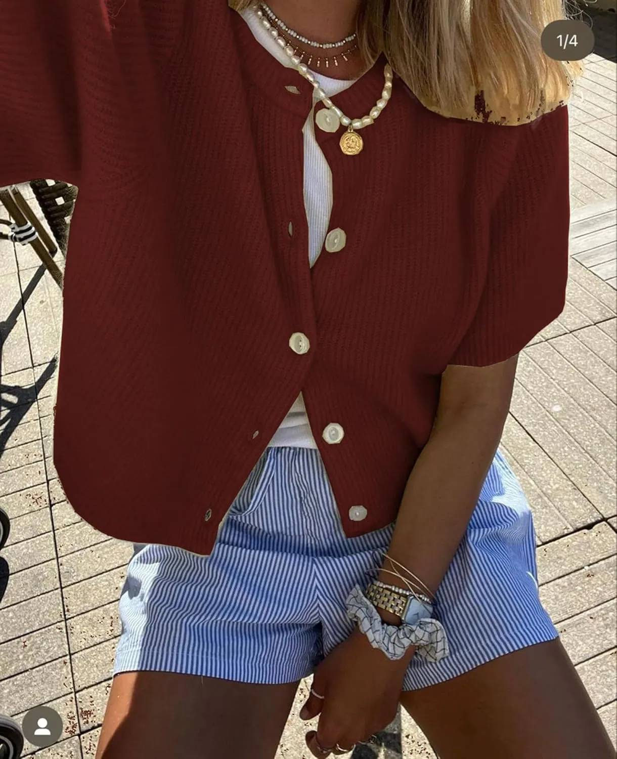 Women Y2K Crop Cardigan Sweater Crewneck Short Sleeve Button Down Knit Crop Top Teen Girls Aesthetic Cute Cardigan