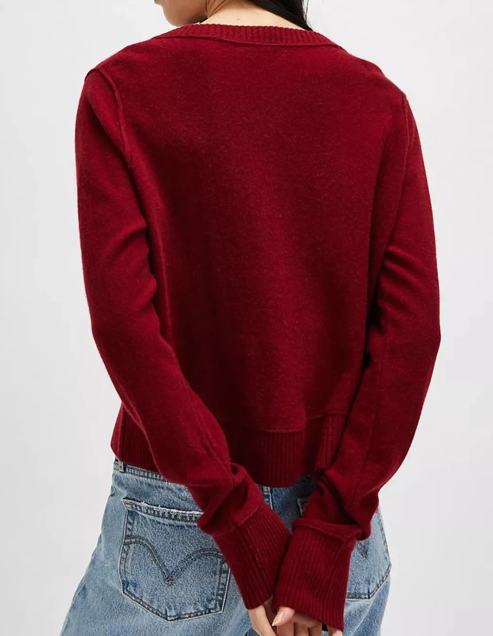 Women Y2K Open Front Button Down Knit Crop Cardigan Sweater Scoop Neck Long Sleeve Solid Causal Ribbed Top Fall