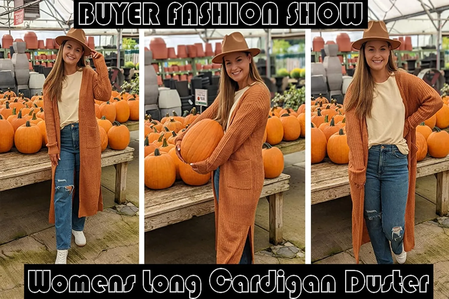 Womens Casual Long Sleeve Split Open Cardigan Knit Long Cardigan Sweaters with Pockets Fall Fashion 2024