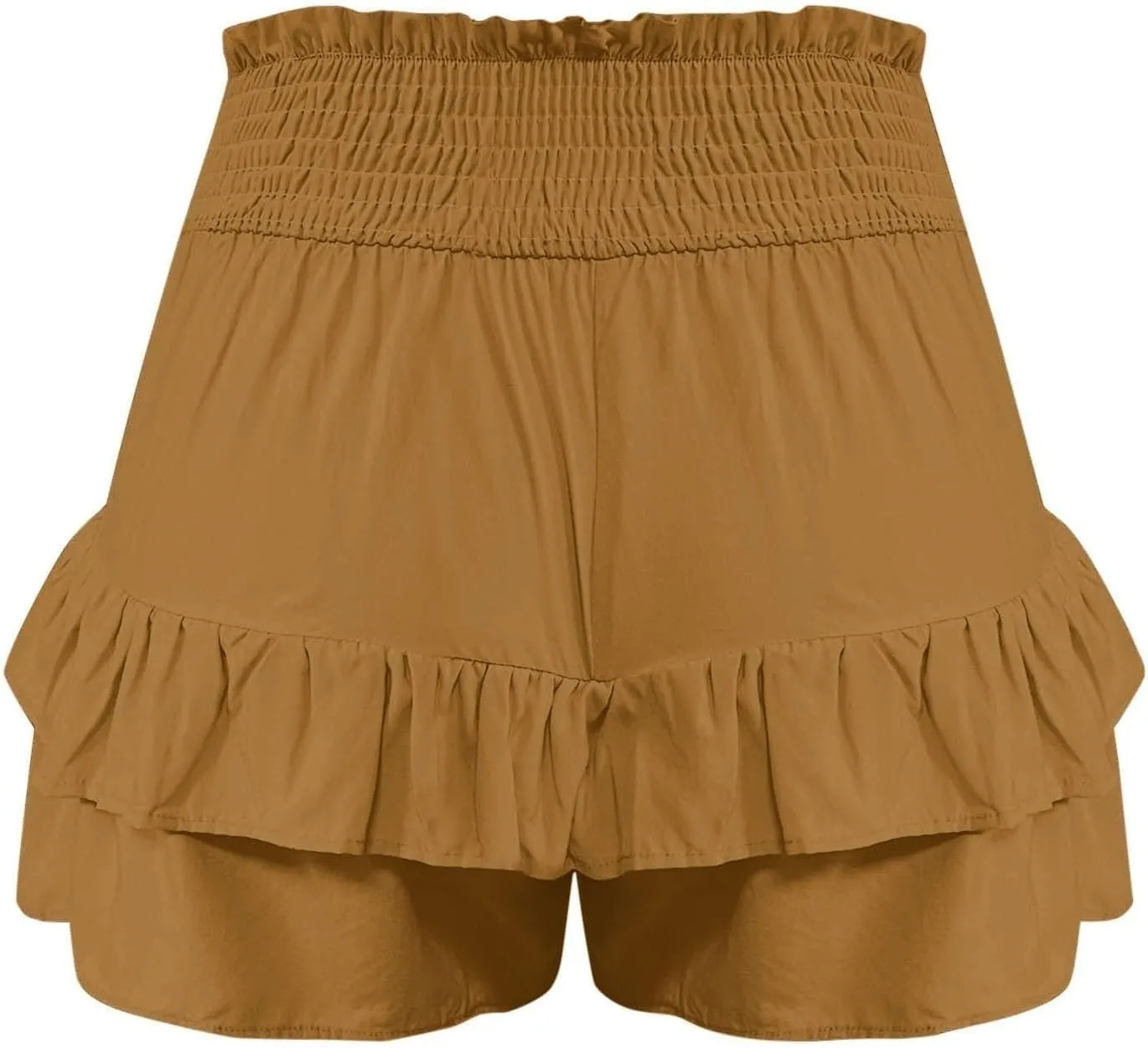 Womens Ruffle Flowy Shorts Casual Boho Elastic High Waisted Butterfly Shorts Cute Summer Tiered Tennis Skorts for Women