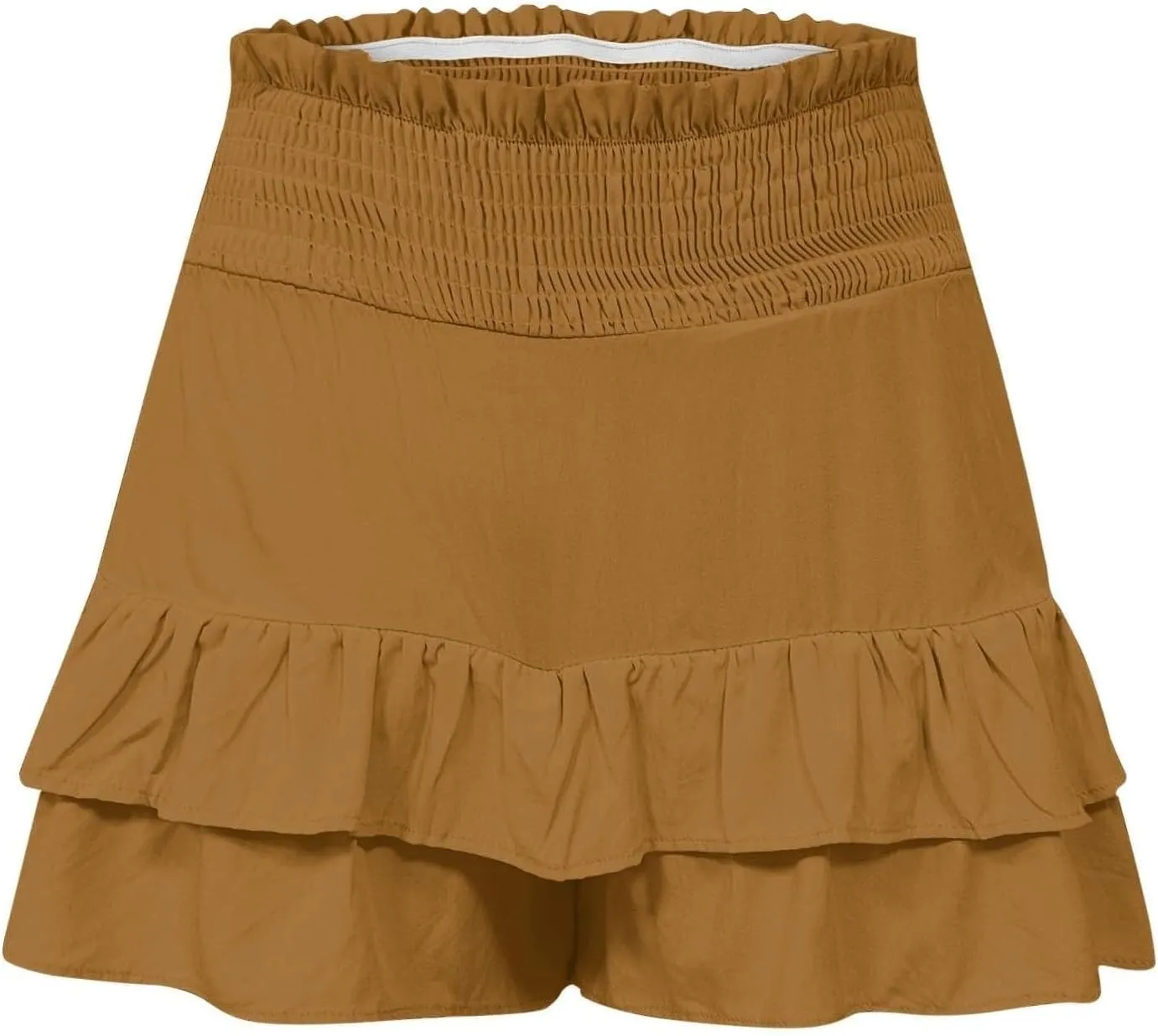 Womens Ruffle Flowy Shorts Casual Boho Elastic High Waisted Butterfly Shorts Cute Summer Tiered Tennis Skorts for Women