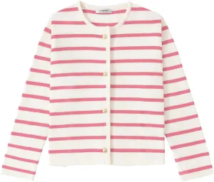 Women's Striped Cardigan Sweater Trendy Long Sleeve Button Down Crewneck Knit Cardigans