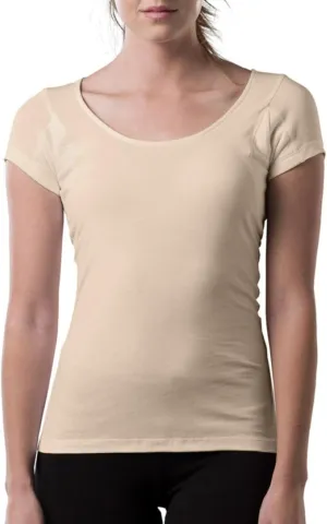 Women's Sweatproof Undershirt | Cotton Scoop Neck | Original Fit | with Sweat Pads