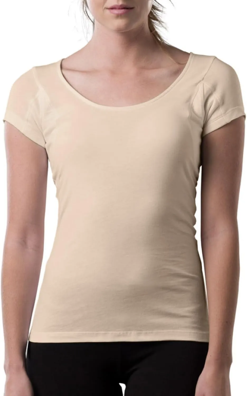 Women's Sweatproof Undershirt | Cotton Scoop Neck | Original Fit | with Sweat Pads