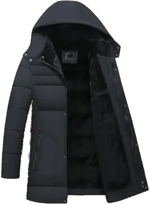 Xingfenly Men Winter Cotton Padded Jacket Thick Warm Casual Windproof Waterproof Coats Hooded Plus Outwear Clothing