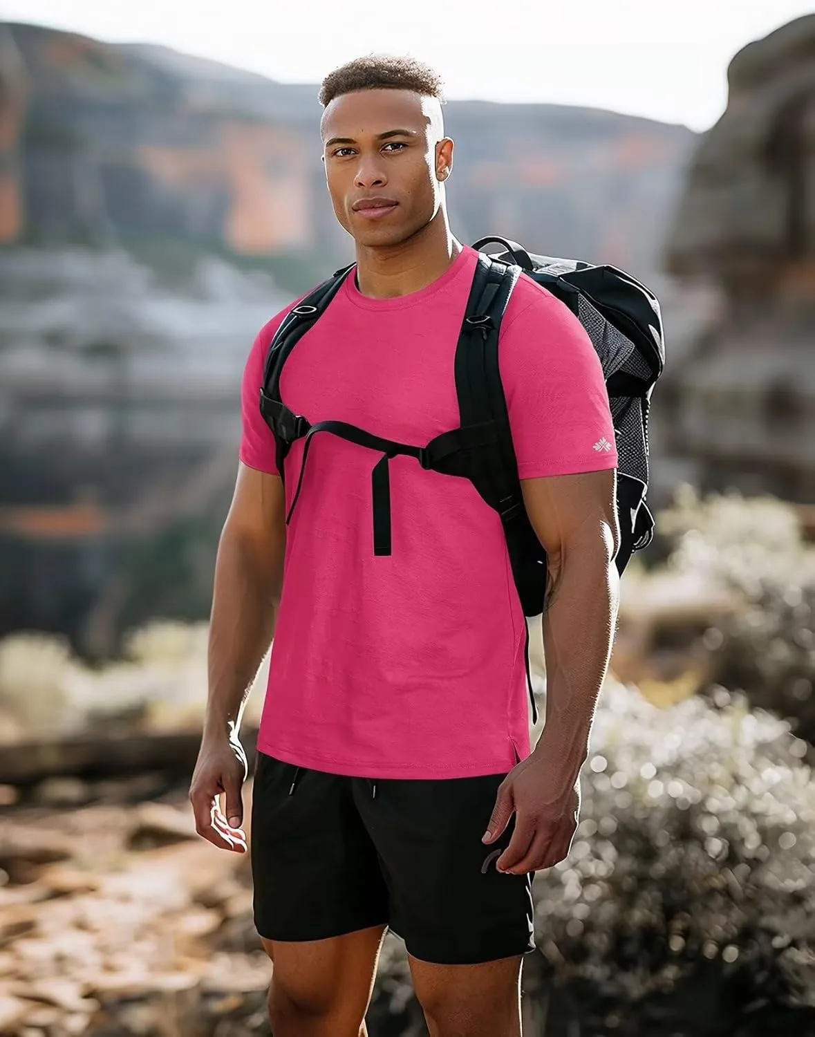 Zengjo Mens Athletic Shirts Short Sleeve Moisture Wicking Gym Workout Running Crewneck T-Shirt Quick Dry Sports Fitted Tee